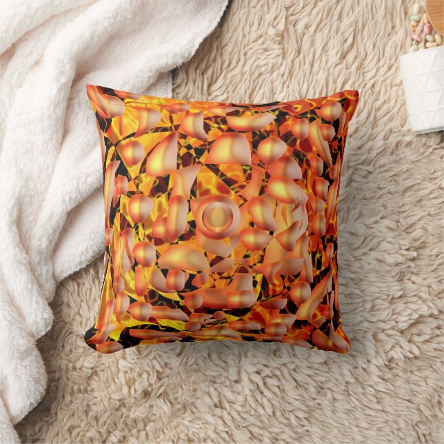 Orange Abstract Throw Pillow (Blanket)