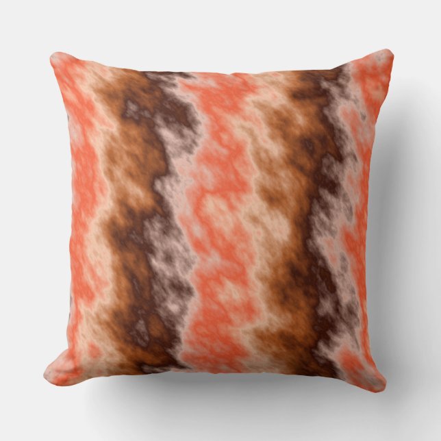 Orange Abstract Throw Pillow (Front)
