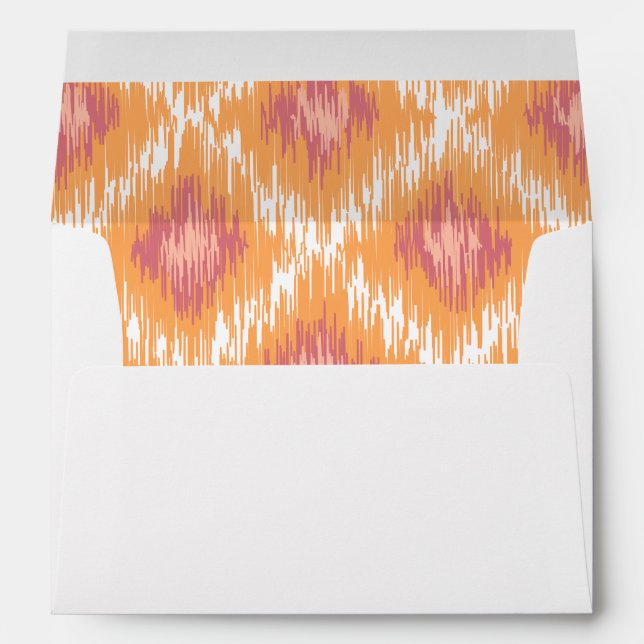 Orange Abstract Tribal Ikat Chevron Diamond Pattrn Envelope (Back (Bottom))