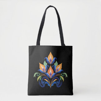 Orange Abstract Tulips Tote Bag 