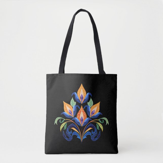 Orange Abstract Tulips Tote Bag  (Front)