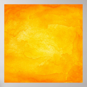 Orange abstract watercolor macro texture backgroun poster