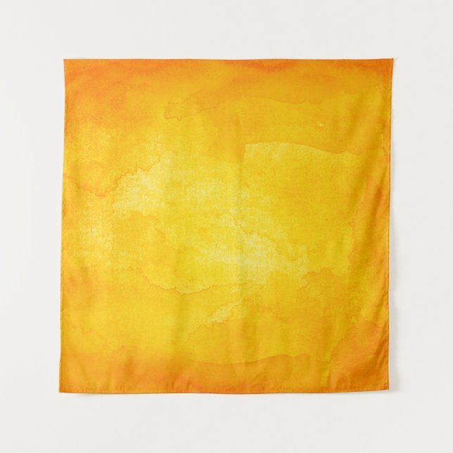 Orange abstract watercolor macro texture backgroun tapestry (Front)