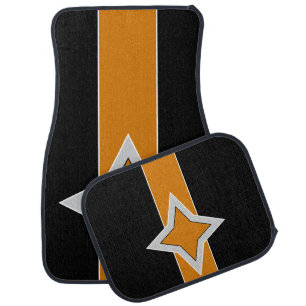 Orange abstripe decorative car matts car floor mat