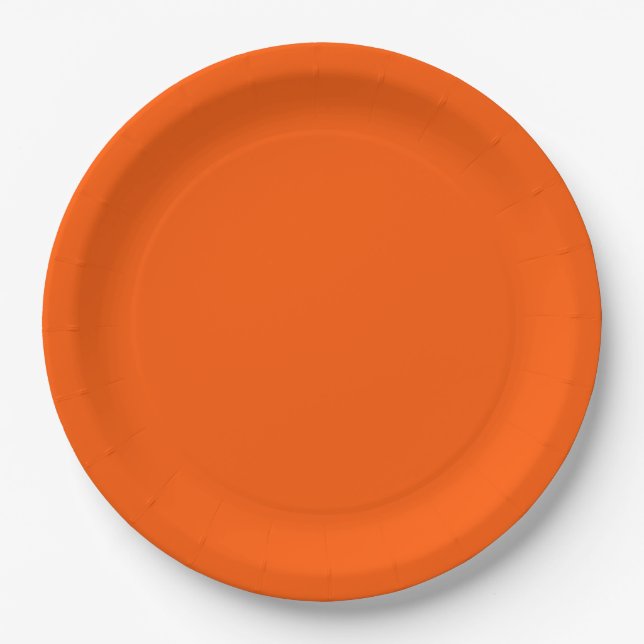 Orange Accent Color Ready to Customize Paper Plates (Front)