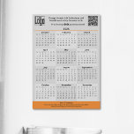 Orange Accents & Logo Gray 2025 Calendar Magnet<br><div class="desc">Introducing our exquisite Promotional Orange Accents & Logo Gray 2025 Calendar Magnet template in a convenient 5"x7" size! Personalize your magnet by entering your logo, tagline, website, phone number, and any other custom details you desire. Proofread your inputs before adding it to your cart. For more branding ideas visit www.KBMD3signs.com...</div>