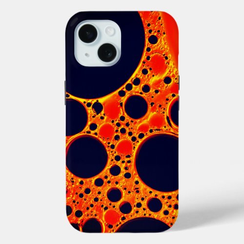 Orange acid foam faux texture iPhone 15 case