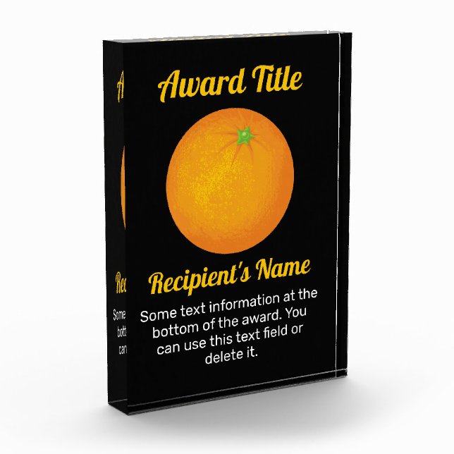 Orange Acrylic Award (Left)