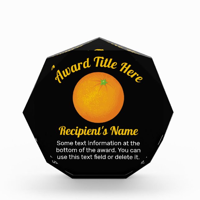 Orange Acrylic Award (Front)