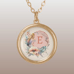 Orange add initial floral gold plated necklace<br><div class="desc">Adorn yourself with this charming Zazzle necklace, featuring a delicate floral design. Personalize it with your initial in orange to make it uniquely yours! Perfect for any occasion, this necklace adds a touch of elegance and a pop of color to your outfit. It’s a beautiful way to celebrate your individuality...</div>