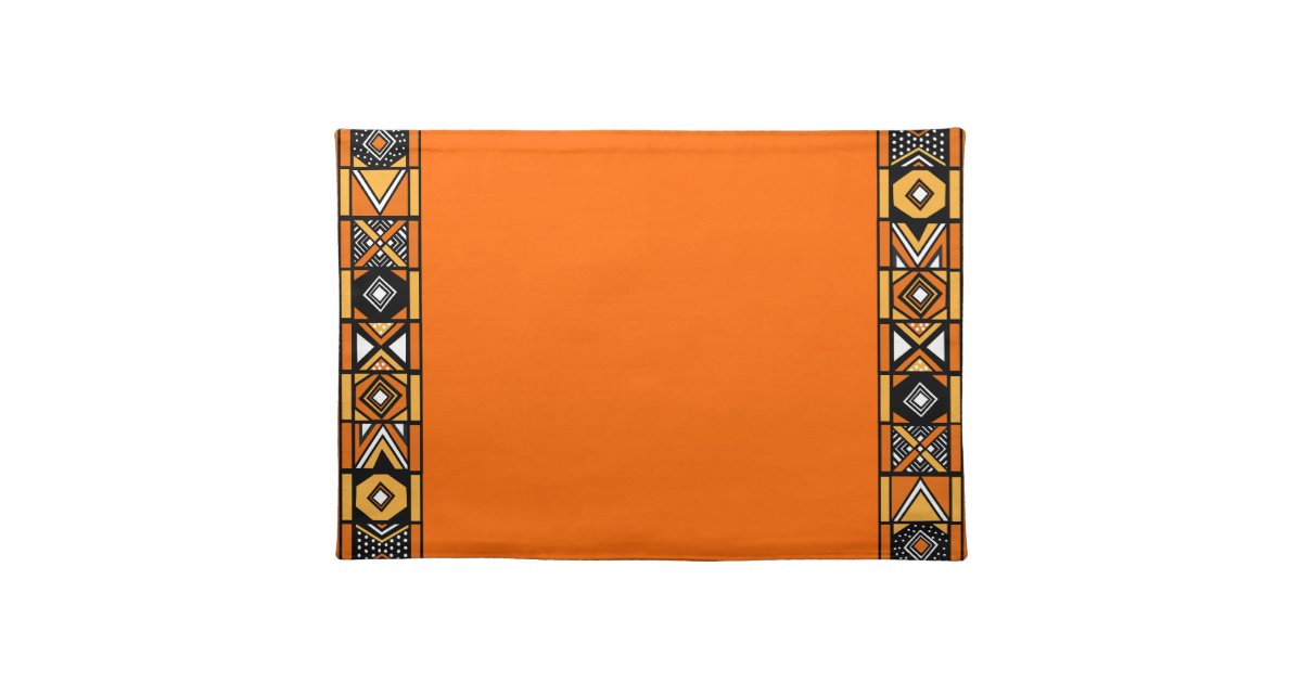 Orange African Art Placemat Zazzle