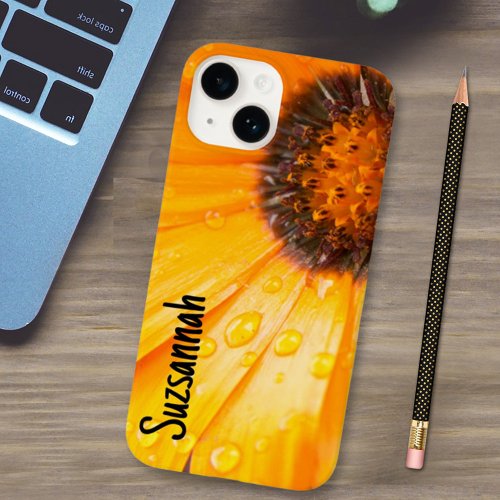 Orange African Daisy Close_Up Floral Photo Case_Mate iPhone 14 Case