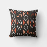 Orange African Mudcloth Tribal Print Throw Pillow at Zazzle