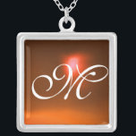 Orange Agate Gem  Monogram Silver Plated Necklace<br><div class="desc">Elegant and unique design  with gemstone. Very accurated nurbs modeling and rendering in 3D Studio Max by Bulgan Lumini .Part from series Hyper Talismans.</div>