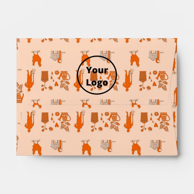 Orange agriculture business pattern envelope (Back (Top Flap))