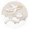 Orange Airplane Birthday Party Sticker