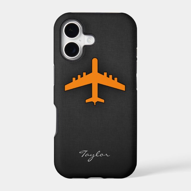 Orange Airplane Iphone Case (Back)