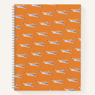Orange airplane notebook, Beechcraft Bonanza Notebook