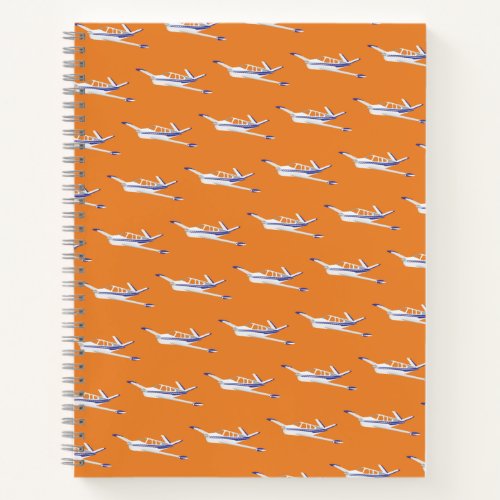 Orange airplane notebook Beechcraft Bonanza Notebook