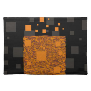 Orange alert float abstract Halloween black box Cl Cloth Placemat