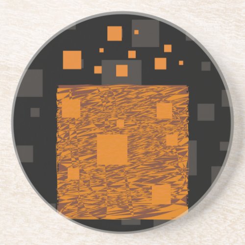 Orange alert float abstract Halloween black box Coaster