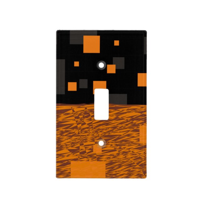 Orange alert float abstract Halloween black box Light Switch Cover (Front)