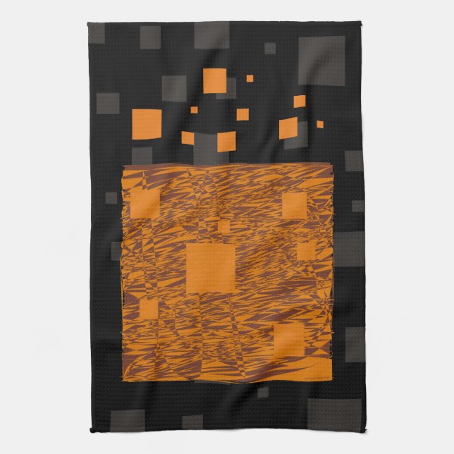 Orange alert float abstract Halloween black box Towel (Vertical)