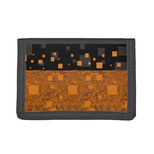 Orange alert float abstract Halloween black box Tri_fold Wallet