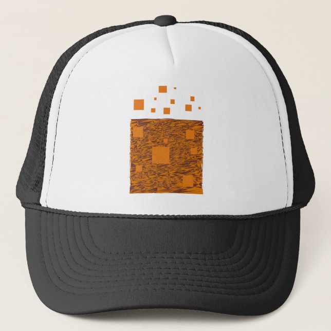 Orange alert float abstract Halloween black box Trucker Hat (Front)