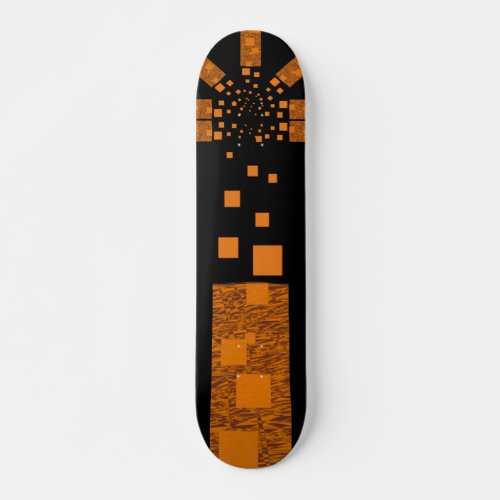 Orange alert float skate squares stars black box skateboard deck
