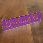 Orange Alert Purple Passion Girly Colors Office Name Plate at Zazzle