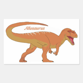 Orange Allosaurus Right Rectangular Sticker