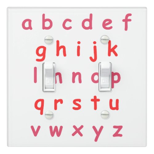 Orange Alphabet Lowercase Letters Teacher Kid Room Light Switch Cover