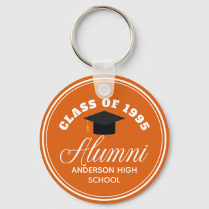 Orange Alumni High School Reunion Personalized Keychain