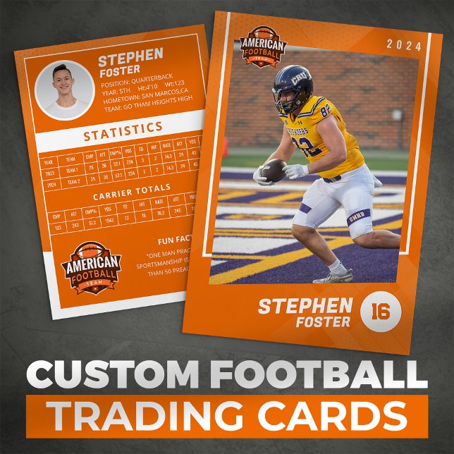 Orange American Football Player Trading Card (Creator Uploaded)
