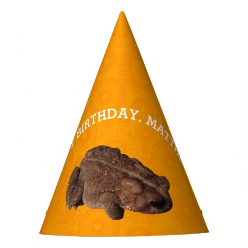Orange American Toad Photo Personalized Party Hat