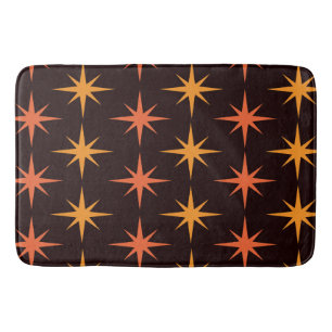 Orange and Amber Mid Century Starbursts Bath Mat