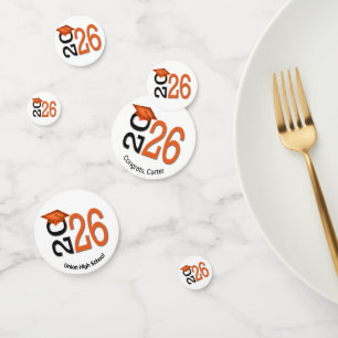 Orange and Black 2026 Graduation  Confetti