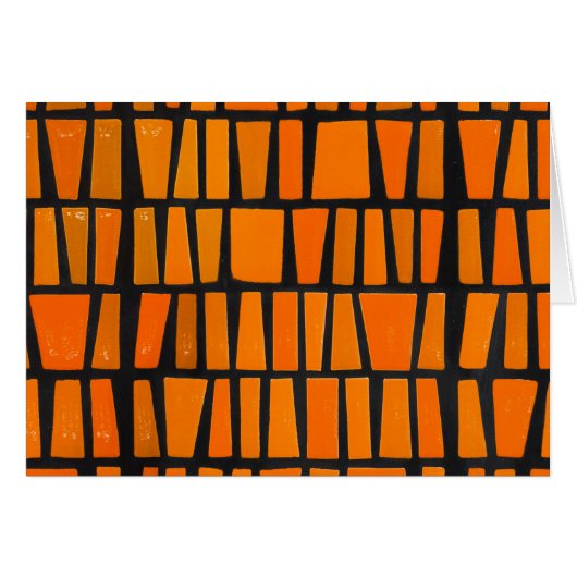 Orange and black african tribal pattern cards (Front Horizontal)