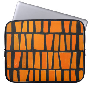 Orange and black african tribal pattern laptop sleeve