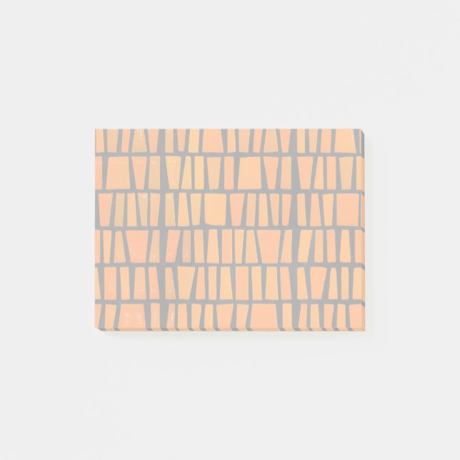 Orange and black african tribal pattern post-it notes (Front)