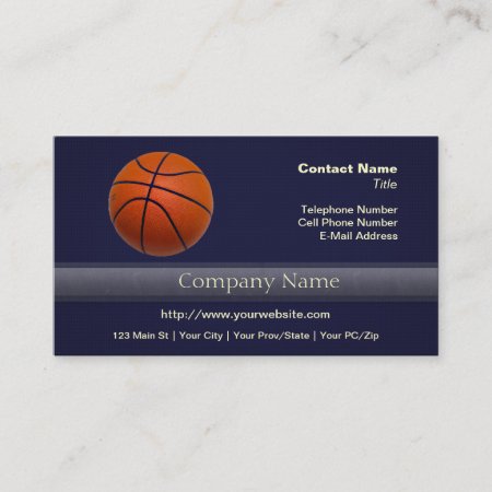 Orange And Black Basketball Business Card
