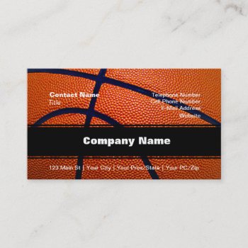 Orange And Black Basketball Business Card by sruhs at Zazzle