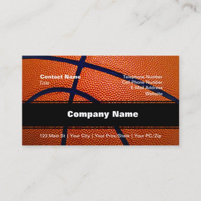 Orange and Black Basketball Business Card (Front)