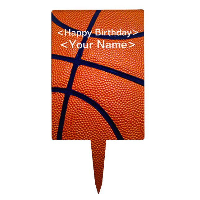 Orange and Black Basketball Cake Topper (Front)