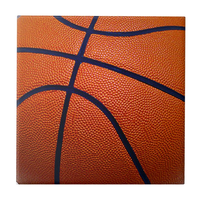 Orange and Black Basketball Ceramic Tile (Front)