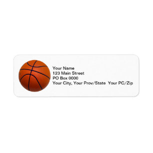 Orange and Black Basketball Label