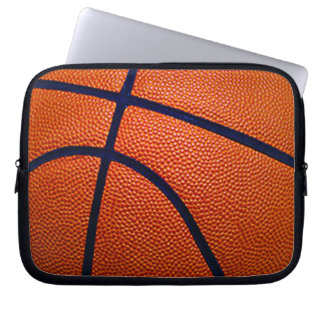 Orange and Black Basketball Laptop Sleeve