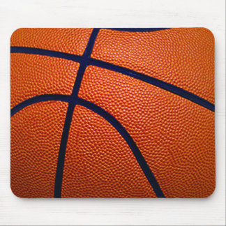 Orange and Black Basketball Mouse Pad