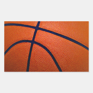 Orange and Black Basketball Rectangular Sticker